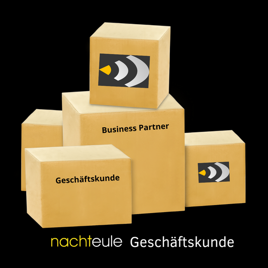 nachteule Reseller Set STANDARD / 21 Stück Inhalt und Werbetischaufsteller gratis